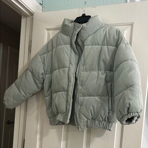 Forever 21 Sea Foam Puffer Jacket with Quilted Design